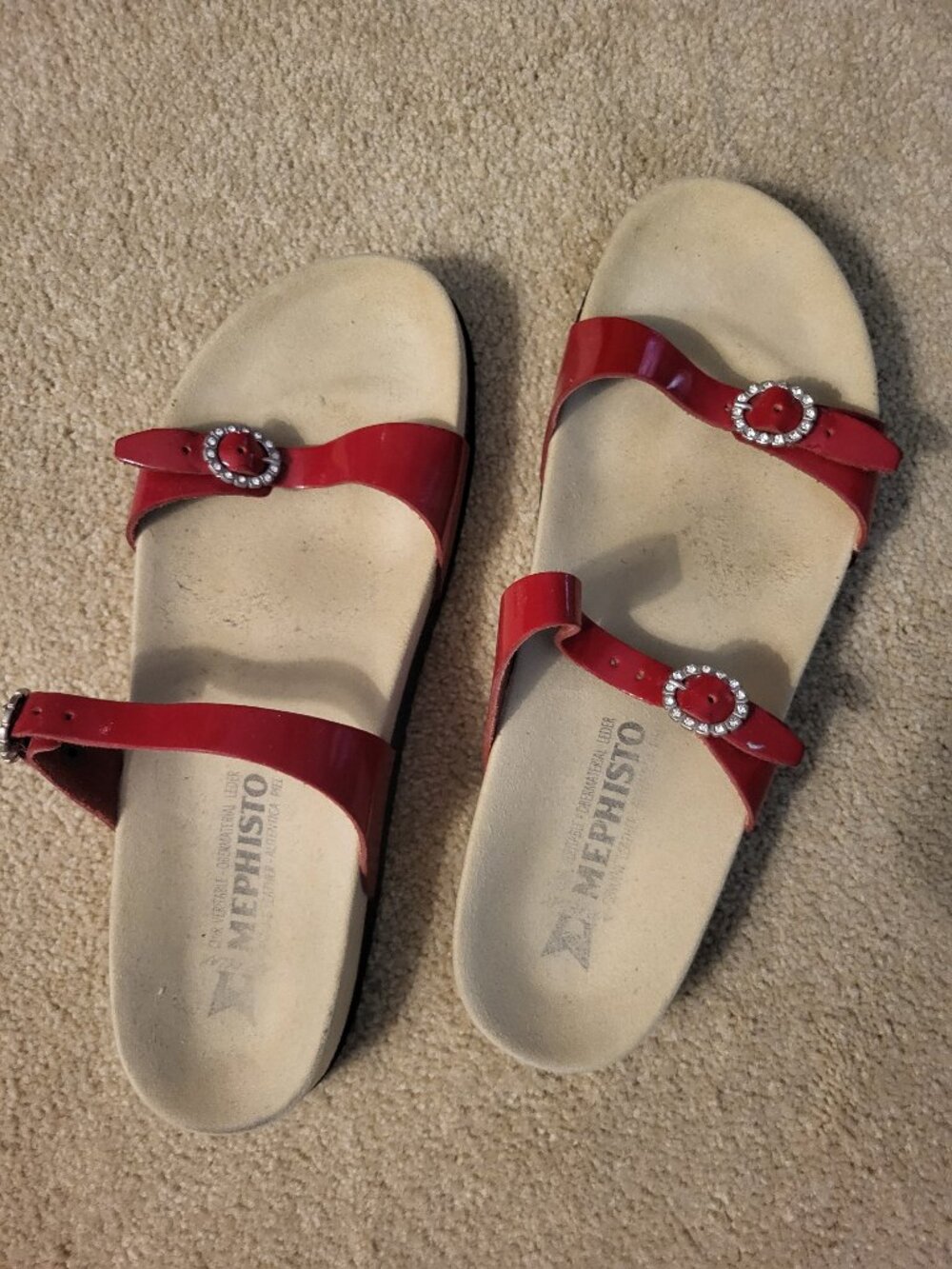 Mephisto red patent sandal sz39